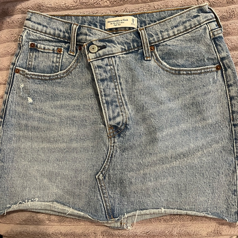 Abercrombie & Fitch Light Blue Denim Mini Skirt